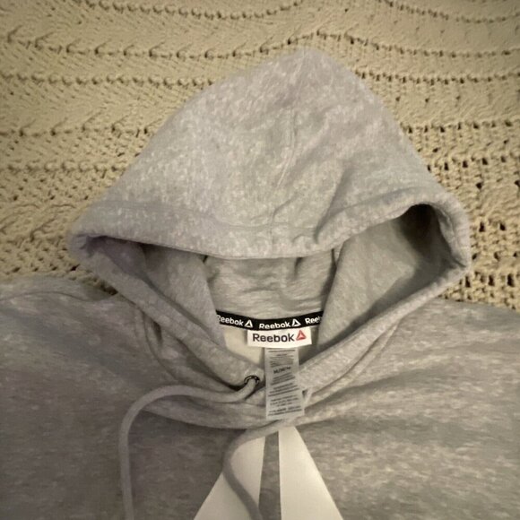Reebok Men's Classic Delta Logo Hoodie Size M Relaxed Fit Grey Heather ,W Tags - Picture 8 of 13